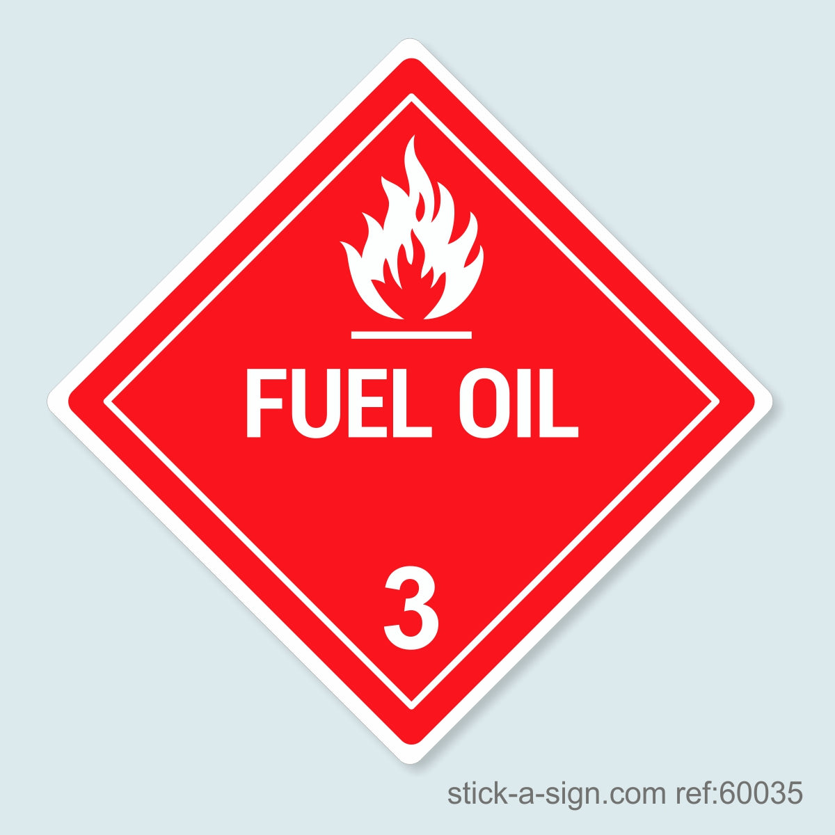 Dangerous Goods Sticker - Fuel Oil (White)