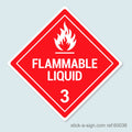 Dangerous Goods Sticker - Flammable Liquid (White)
