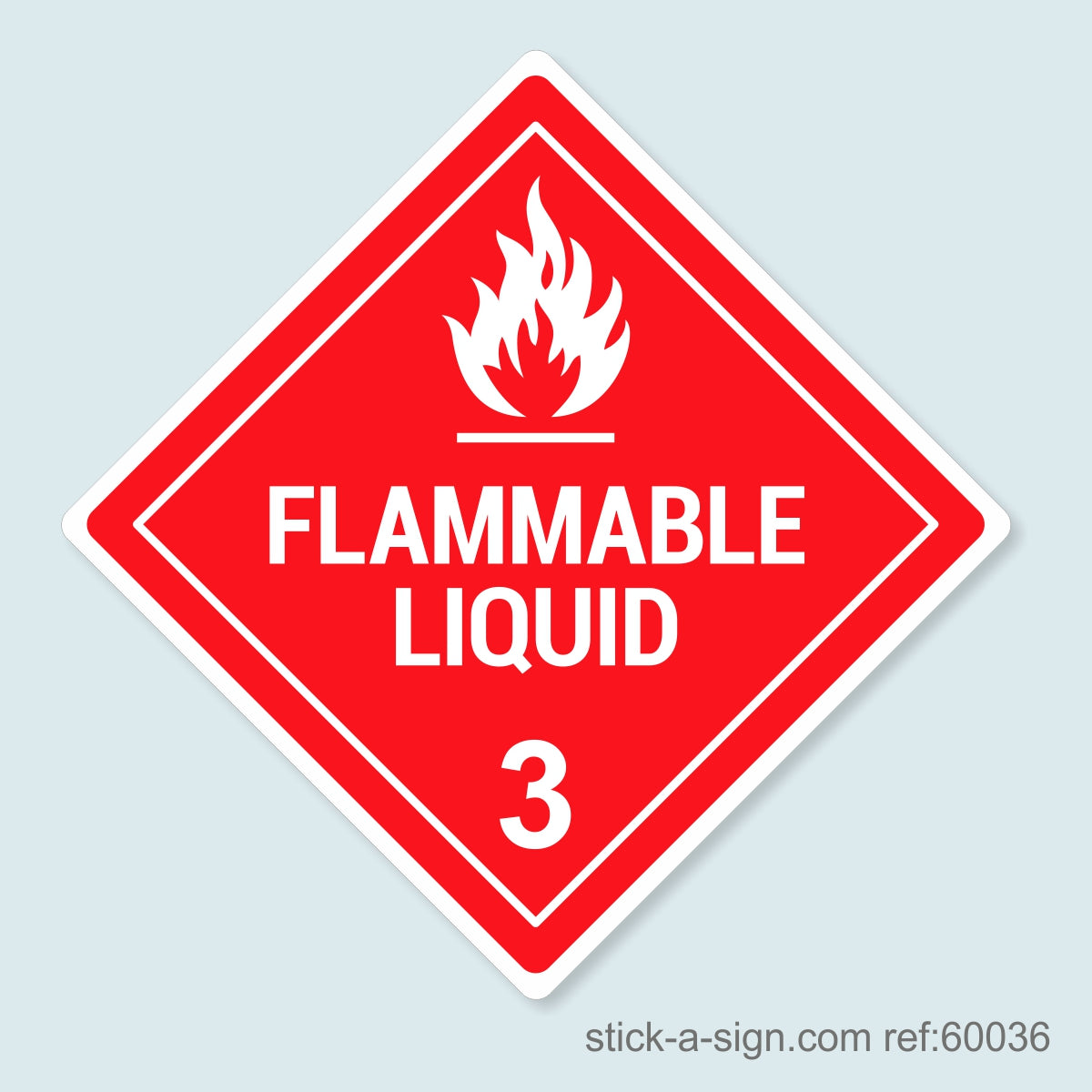 Dangerous Goods Sticker - Flammable Liquid (White)