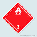 Dangerous Goods Sticker - Flammable (White)