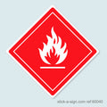 Dangerous Goods Sticker - Flammable (White)
