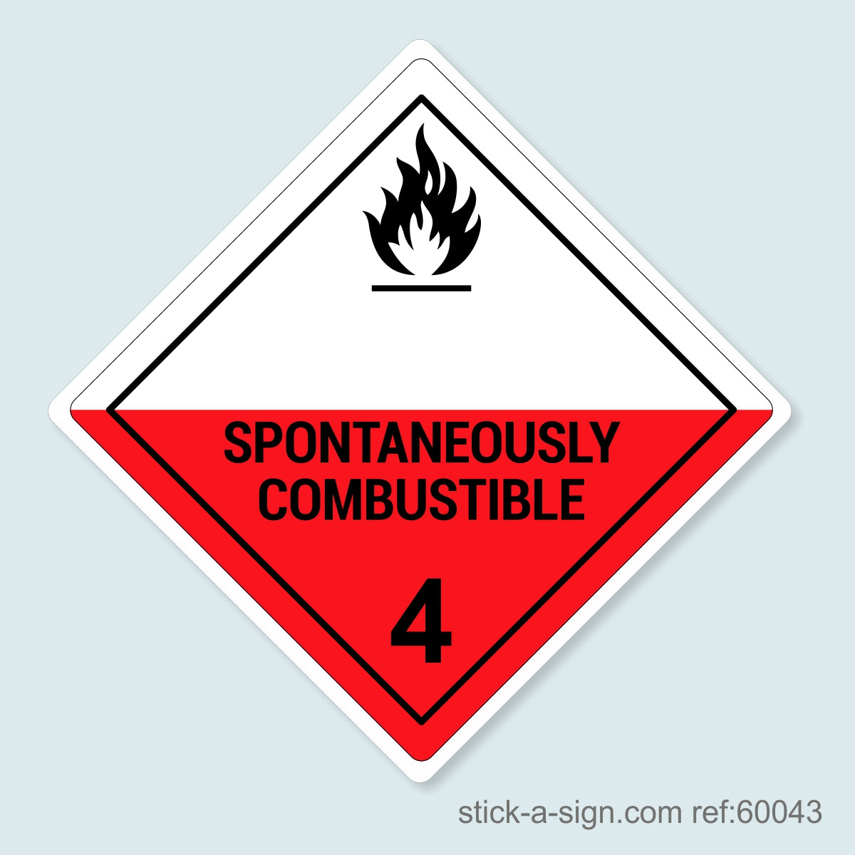 Dangerous Goods Sticker - Spontaneously Combustible