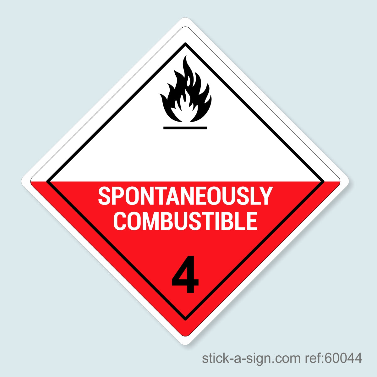 Dangerous Goods Sticker - Spontaneously Combustible (White)