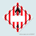Dangerous Goods Sticker - Flammable Solid Blank