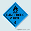 Dangerous Goods Sticker - Dangerous When Wet