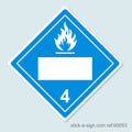 Dangerous Goods Sticker - Dangerous When Wet Blank (White)