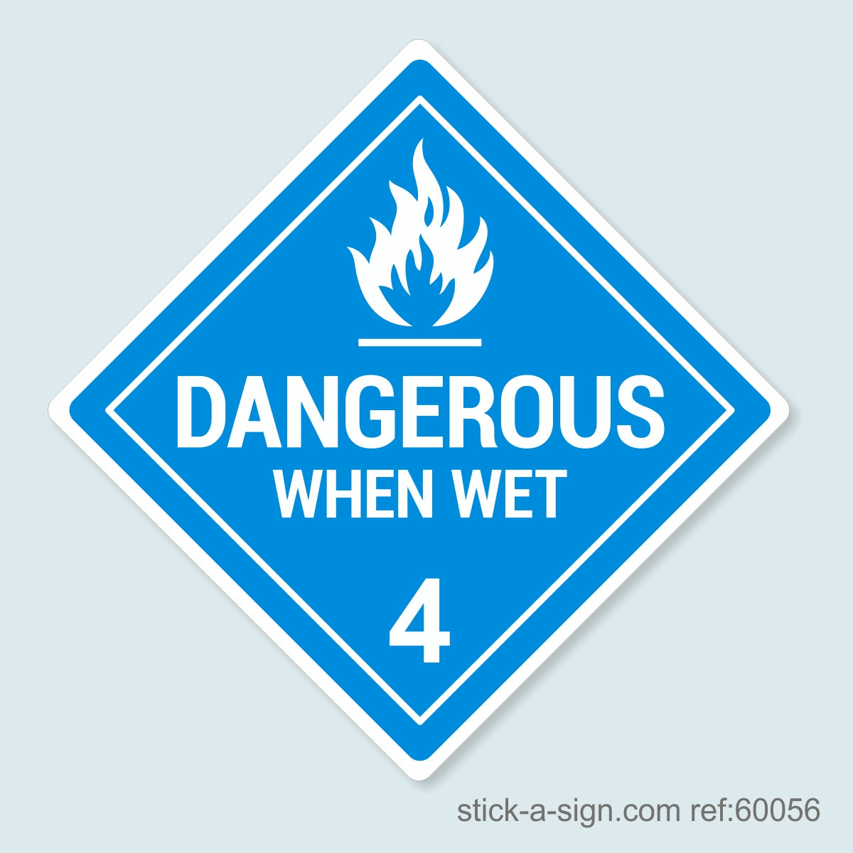 Dangerous Goods Sticker - Dangerous When Wet White