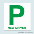 New Driver P Plate Vinyl Car Sticker (Pair)