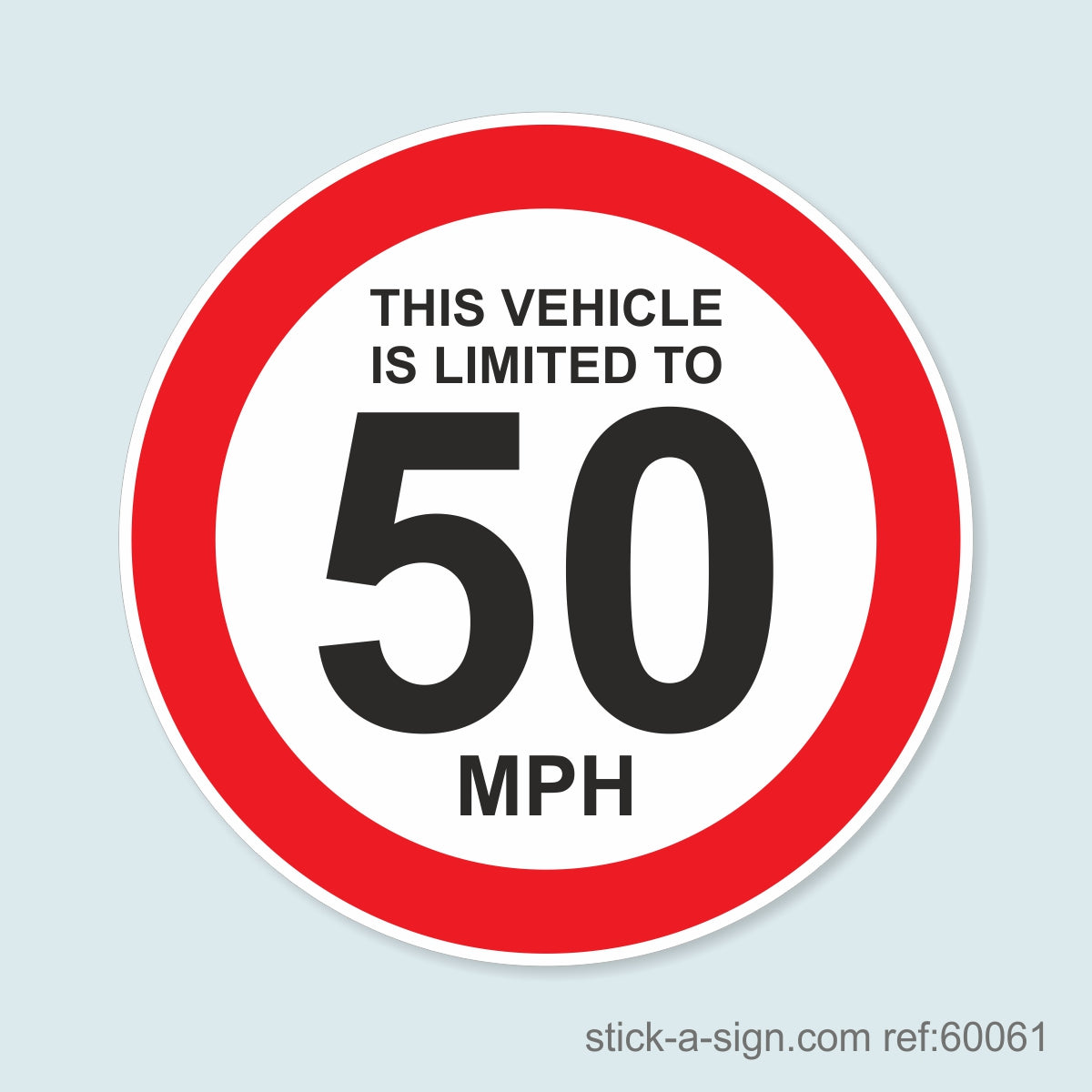 Speed Limited to 50MPH Vinyl Sticker