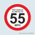 Speed Limited to 55MPH Vinyl Sticker