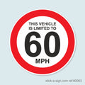 Speed Limited to 60MPH Vinyl Sticker