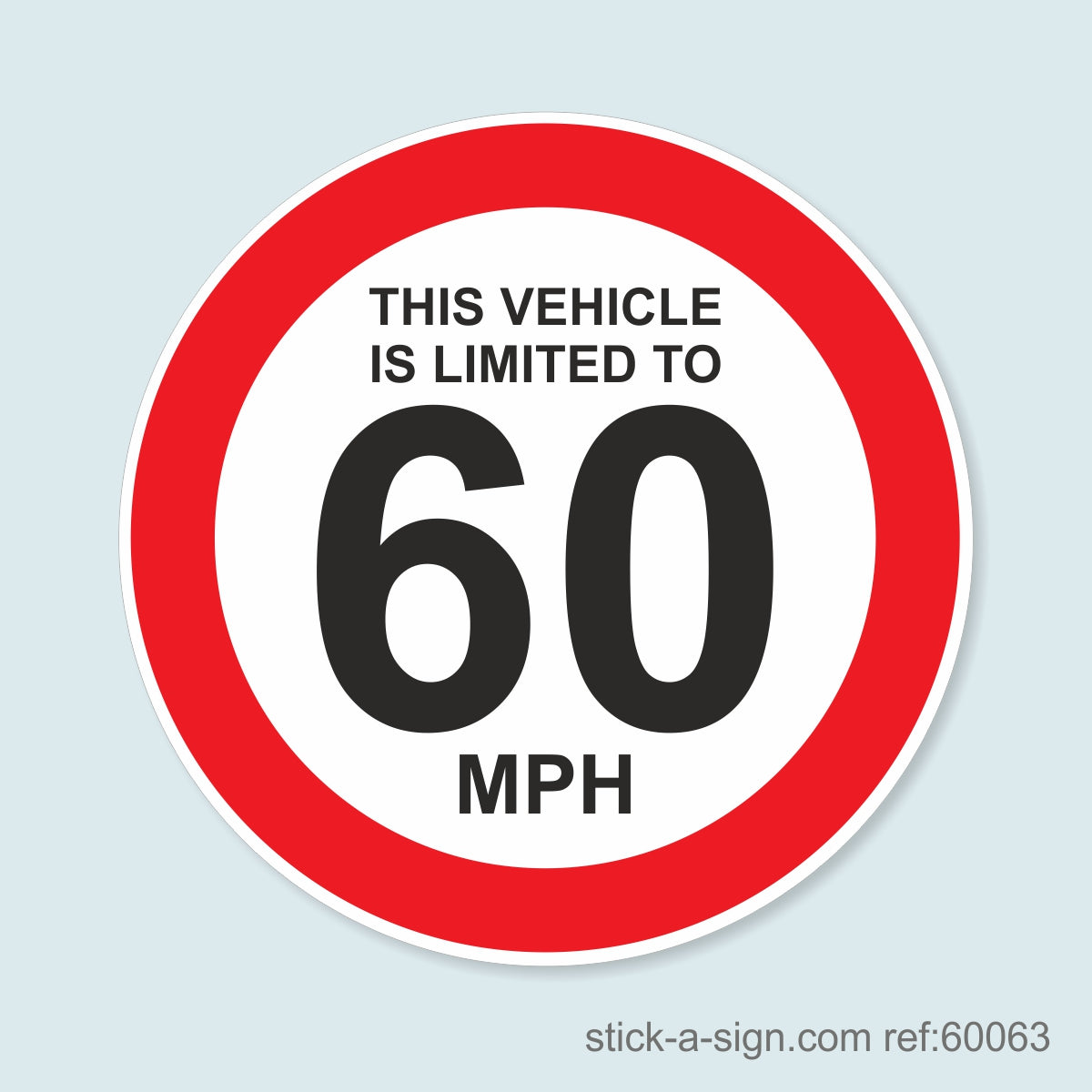 Speed Limited to 60MPH Vinyl Sticker