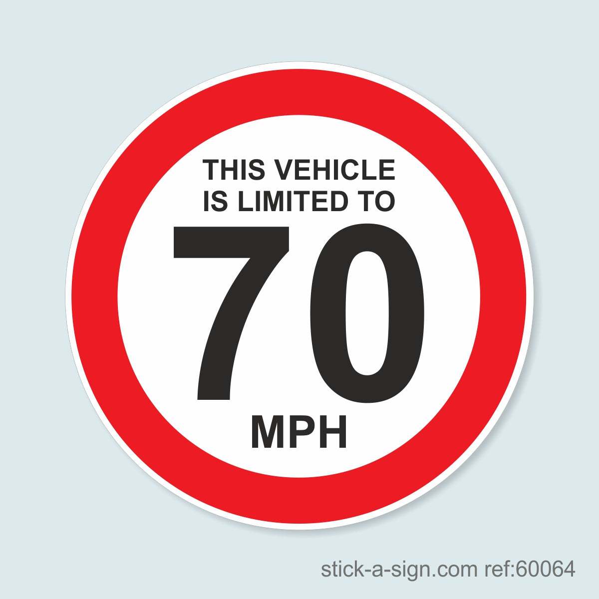 Speed Limited to 70MPH Vinyl Sticker