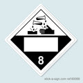 Dangerous Goods Sticker - Corrosive Blank