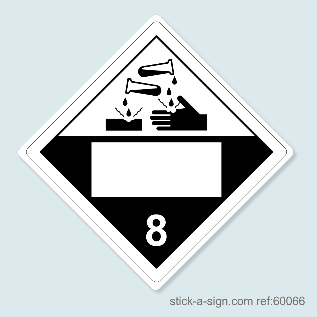 Dangerous Goods Sticker - Corrosive Blank