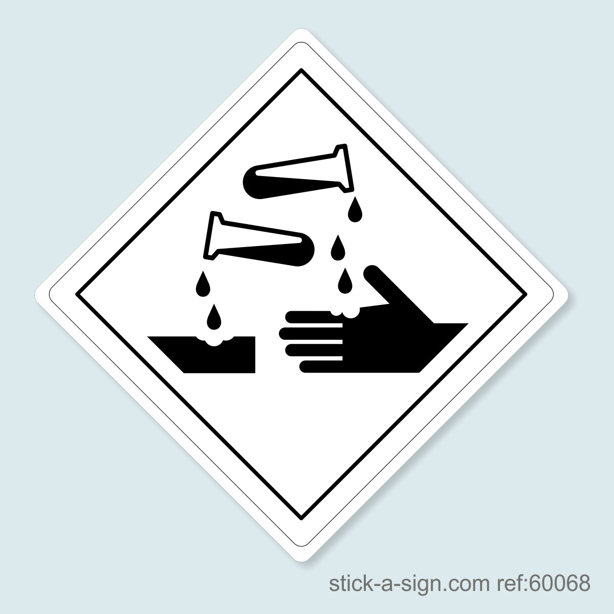 Dangerous Goods Sticker - Corrosive Plain