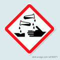 Dangerous Goods Sticker - Corrosive Red/White