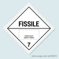 Dangerous Goods Sticker - Fissile Material Black/White