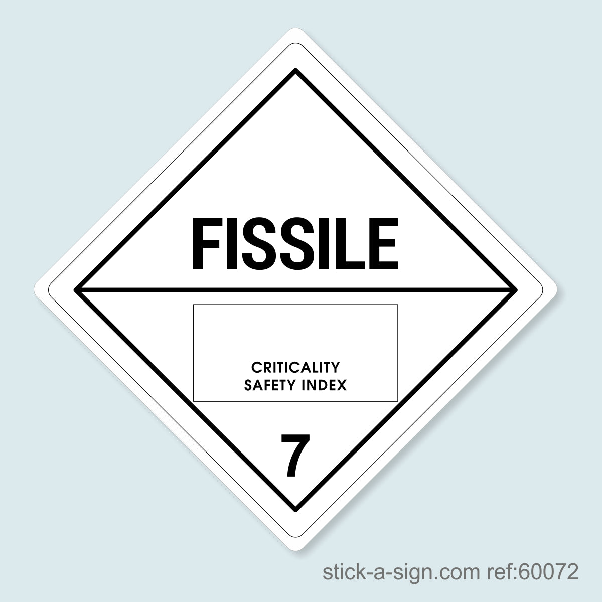 Dangerous Goods Sticker - Fissile Material Black/White