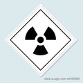 Dangerous Goods Sticker - Radioactive Black/White