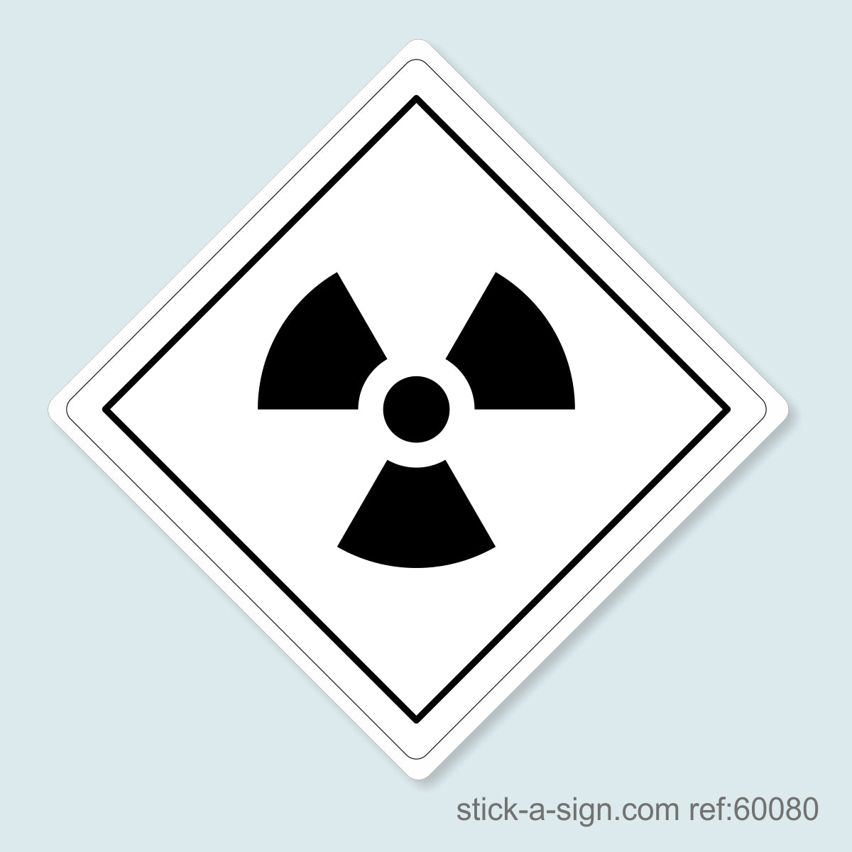 Dangerous Goods Sticker - Radioactive Black/White