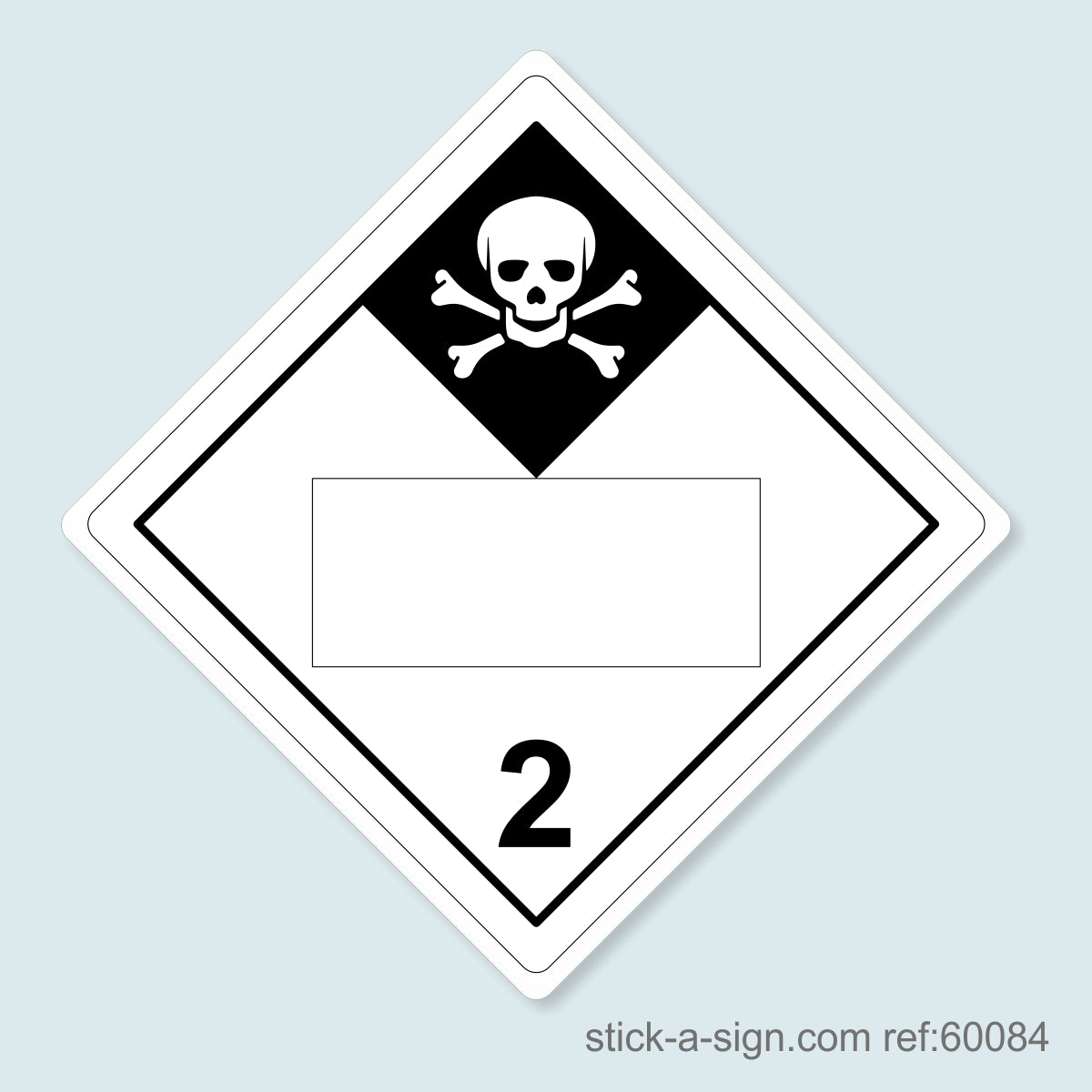 Dangerous Goods Sticker - Poisonous Gas Blank (Black)