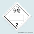 Dangerous Goods Sticker - Poisonous Gas Blank (White)