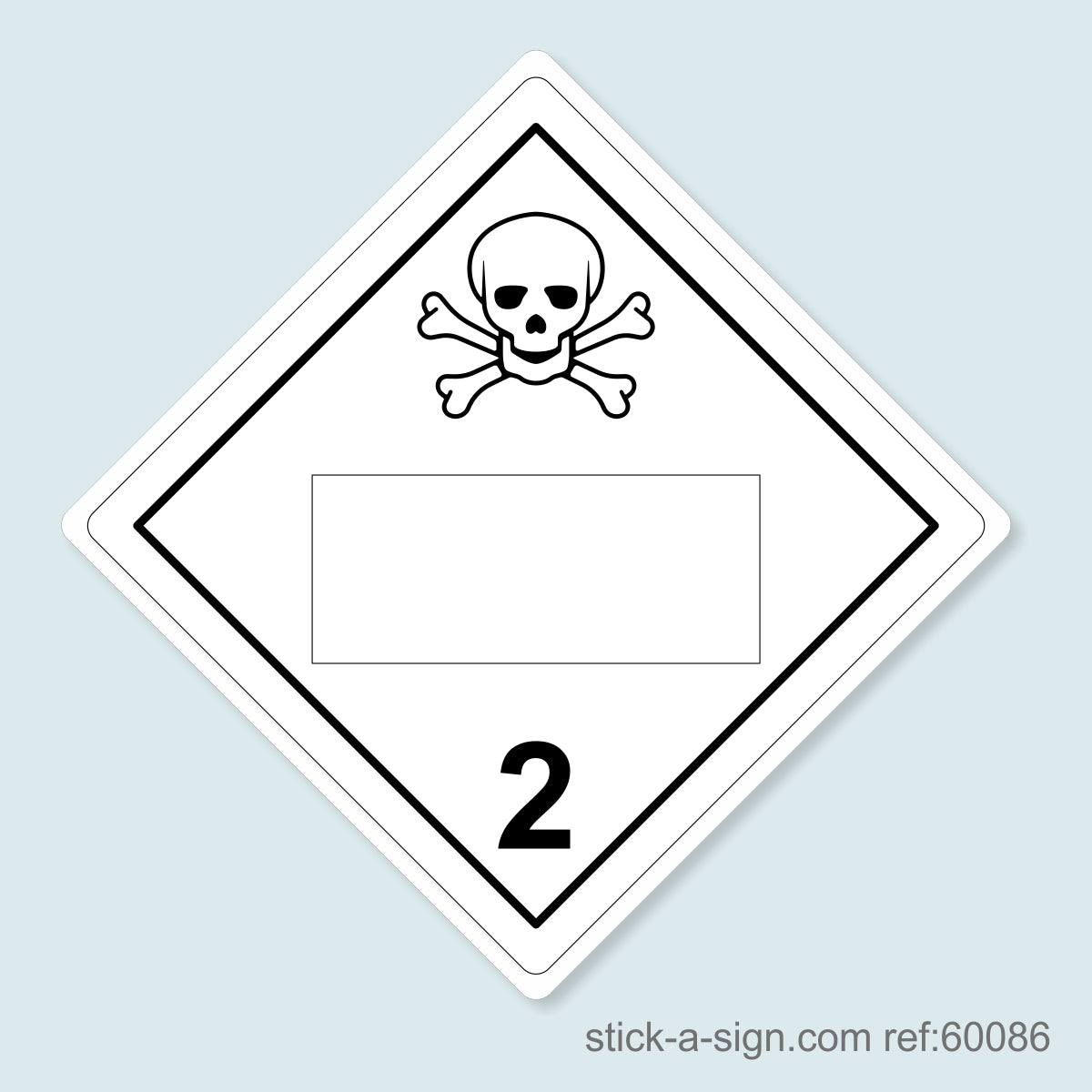 Dangerous Goods Sticker - Poisonous Gas Blank (White)