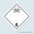 Dangerous Goods Sticker - Poison Blank (White)