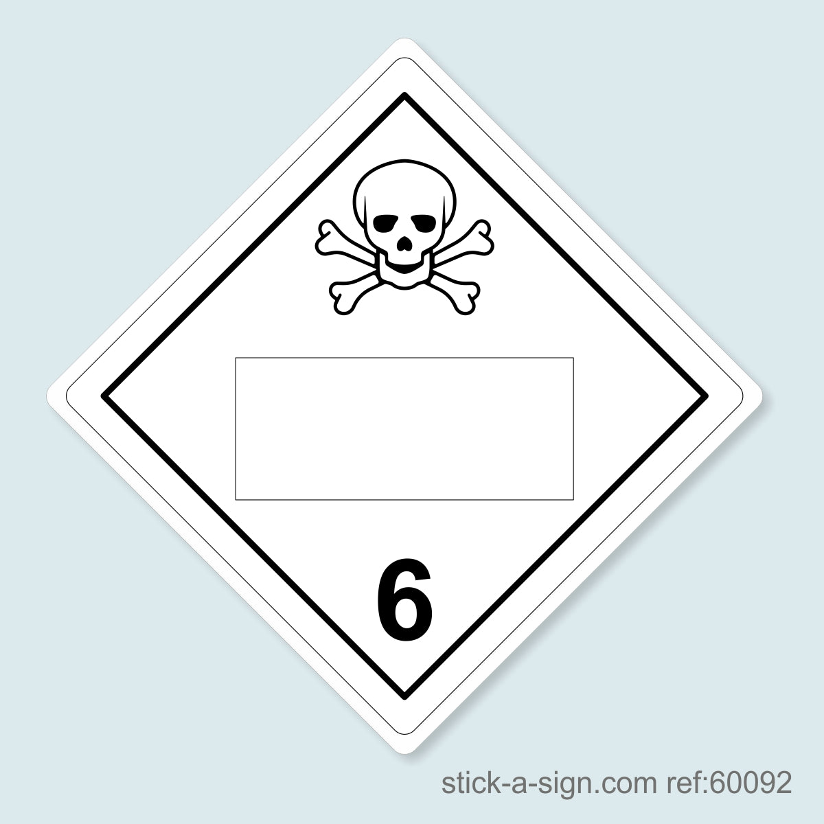 Dangerous Goods Sticker - Poison Blank (White)