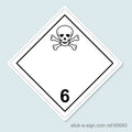 Dangerous Goods Sticker - Poison (White)