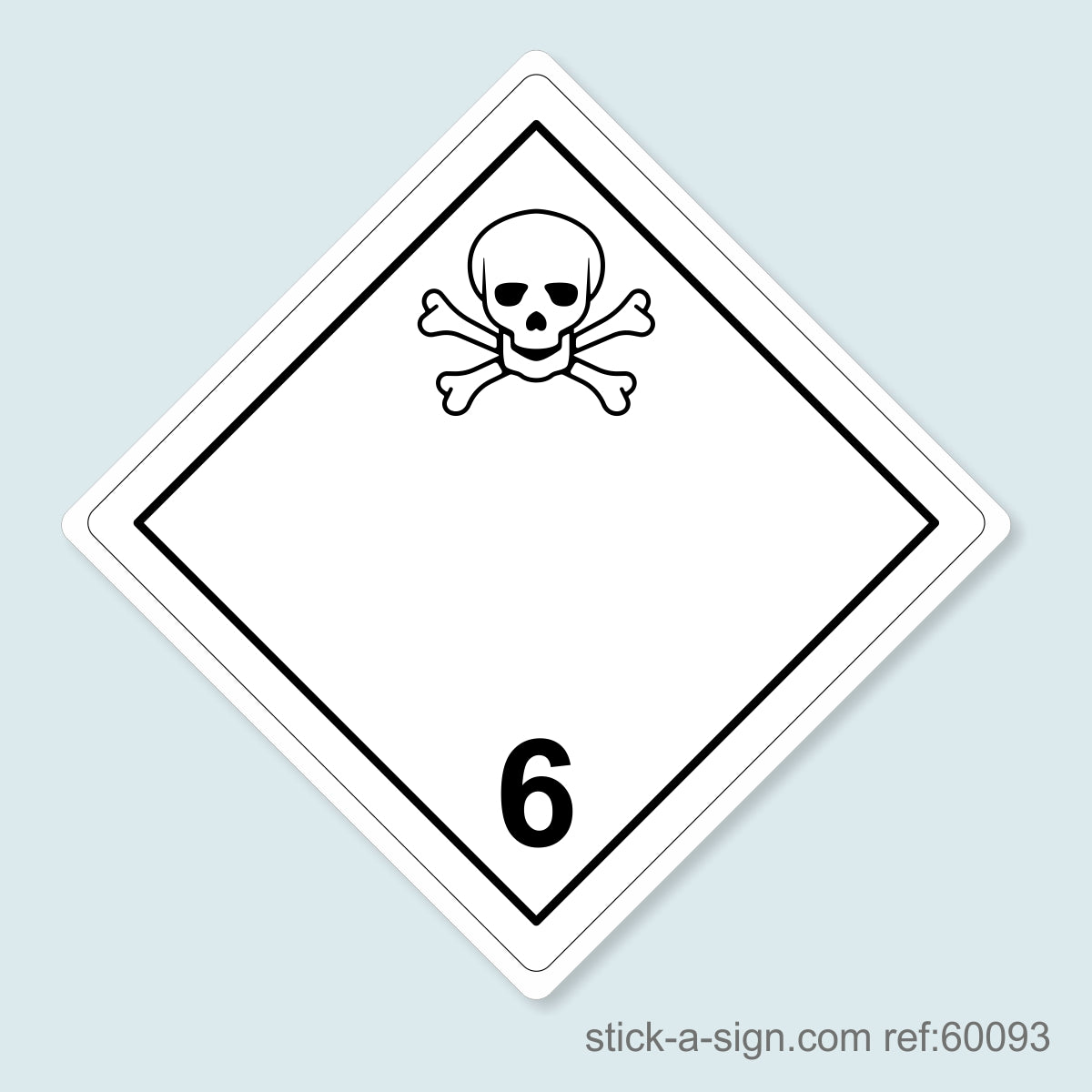 Dangerous Goods Sticker - Poison (White)