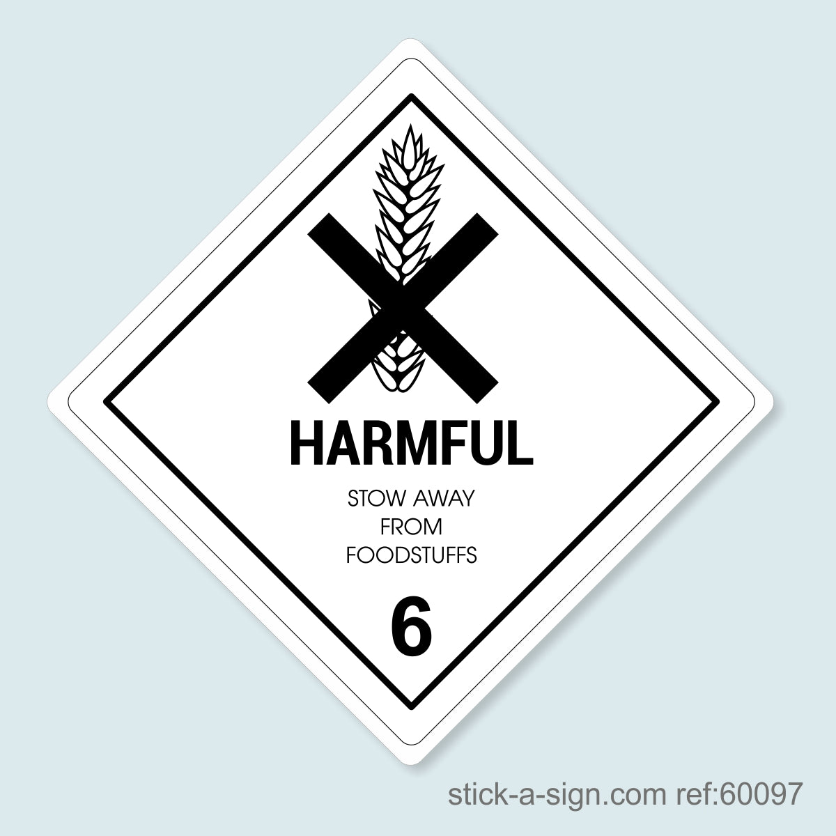 Dangerous Goods Sticker - Harmful Keep Away From Foodstuffs