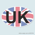 UK Vinyl Car Sticker (Union Flag Background)